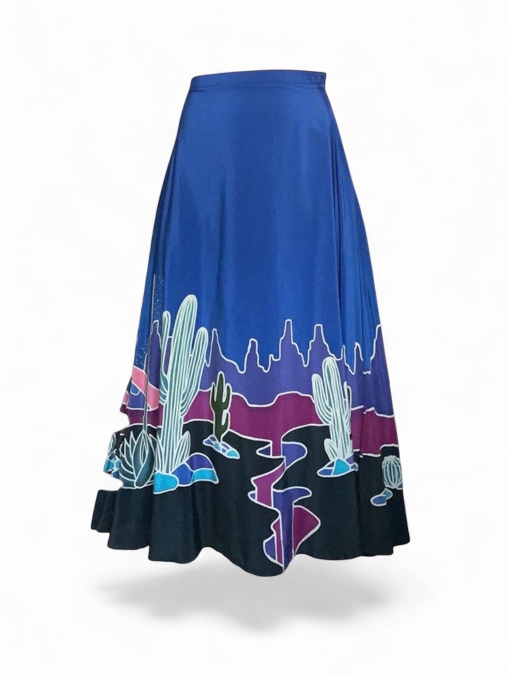 Nostalgic Desert Print Silk Blend Skirt